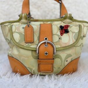 Coach Vintage Green Ladybug Vachetta Leather (2004) with Swarovski Crystals
